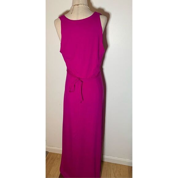 Ann Taylor hot pink short long dress size medium - Picture 3 of 5